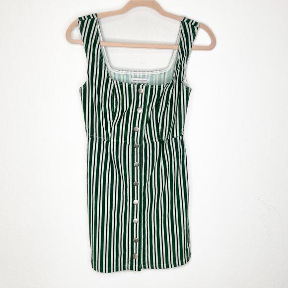 Urban Outfitters Sleeveless Striped Corduroy Snap Front Mini Jumper Dress Size 0 - Picture 13 of 15